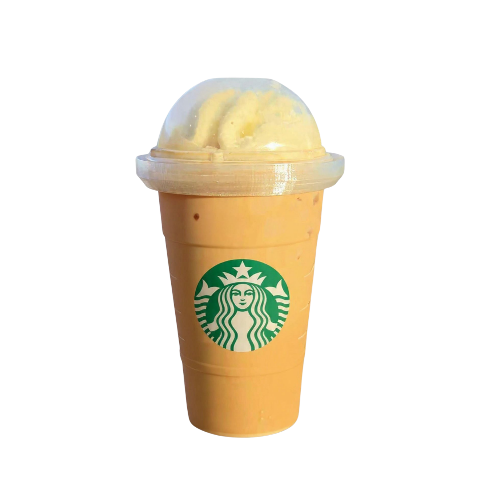 The clear no drip lid ring fits grande and venti sized starbucks to go drinks.